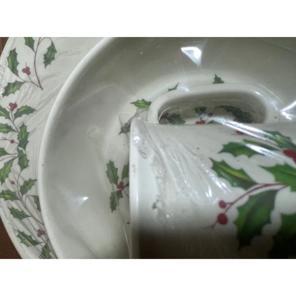 Lenox China Holiday Holly Berry 3 Piece Set Dinner Plate Bowl Mug Christmas